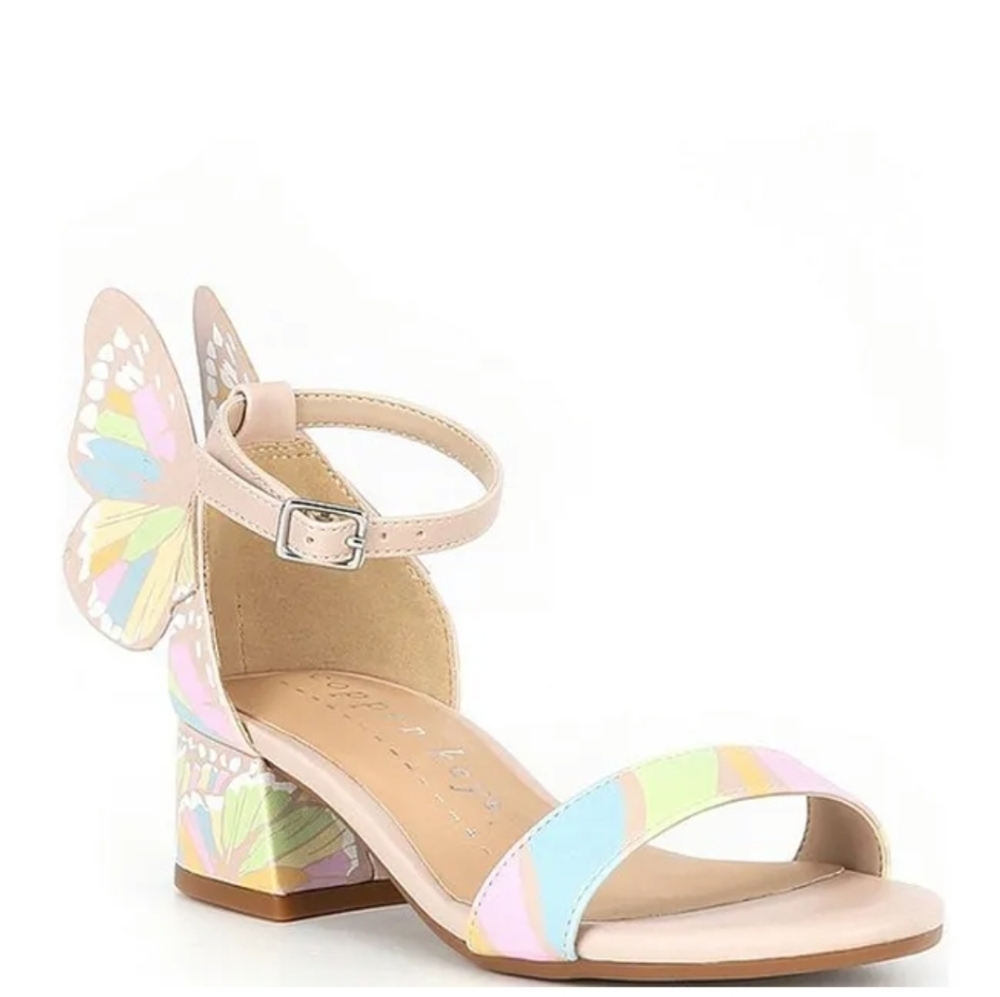 NWT Copper Key Pastel Butterfly Heel Sandals - Pink Multicolor Size 5 Big Girl - Picture 4 of 8